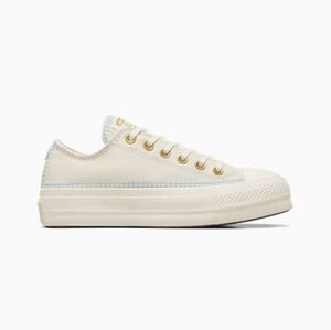 Converse Cream Canvas Platform Sneakers